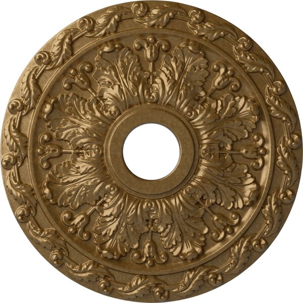 Ekena Millwork Spring Leaf Ceiling Medallion (Canopies up to 5 5/8"), 19 7/8"OD x 3 5/8"ID x 1 1/4"P, Pale Gold CM19SPPAS - main